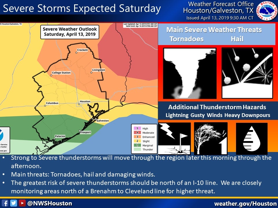 April 13 Severe Weather Alert from NWS Houston Galveston
